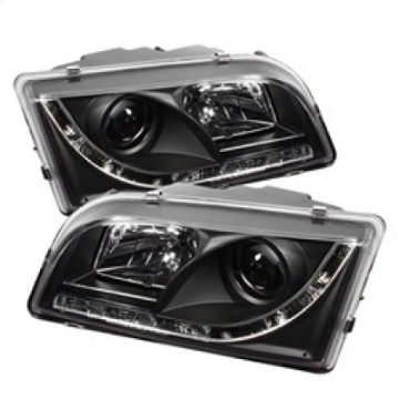 Picture of Spyder Volvo S40 97-03 Projector Headlights DRL Black High H1 Low H1 PRO-YD-VOS4097-DRL-BK