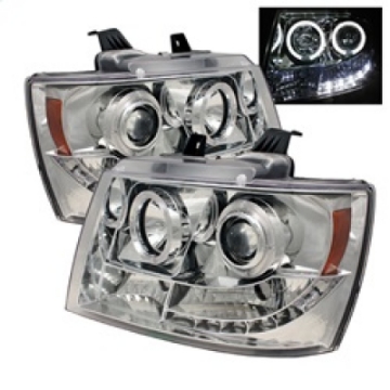 Picture of Spyder Chevy Suburban 1500 Projector Headlights LED Halo LED Chrome PRO-YD-CSUB07-HL-C