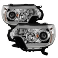 Picture of Spyder Toyota Tacoma 12-16 Projector Headlights Light Bar DRL Chrome PRO-YD-TT12-LBDRL-C