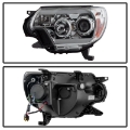 Picture of Spyder Toyota Tacoma 12-16 Projector Headlights Light Bar DRL Chrome PRO-YD-TT12-LBDRL-C