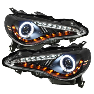 Picture of Spyder Scion FRS 12-14 Projector Headlights CCFL Halo DRL LED Black PRO-YD-SFRS12-CCFL-BK