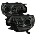 Picture of Spyder Toyota Tacoma 12-16 Projector Headlights Light Bar DRL Smoke PRO-YD-TT12-LBDRL-SM