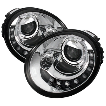 Picture of Spyder Volkswagen Beetle 1998-2005 Projector Headlights DRL Chrome PRO-YD-VB98-DRL-C