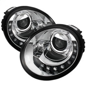 Picture of Spyder Volkswagen Beetle 1998-2005 Projector Headlights DRL Chrome PRO-YD-VB98-DRL-C