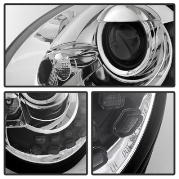 Picture of Spyder Volkswagen Beetle 1998-2005 Projector Headlights DRL Chrome PRO-YD-VB98-DRL-C