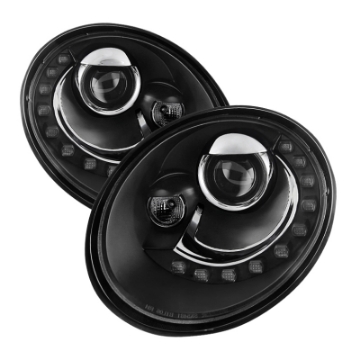 Picture of Spyder Volkswagen Beetle 06-10 Projector Headlights DRL LED Black PRO-YD-VB06-DRL-BK