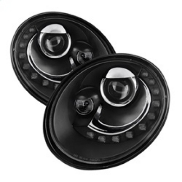 Picture of Spyder Volkswagen Beetle 06-10 Projector Headlights DRL LED Black PRO-YD-VB06-DRL-BK