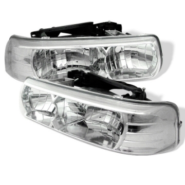 Picture of Spyder Chevy Silverado 1500-2500 99-02 Crystal Headlights Chrome HD-YD-CSIL99-C