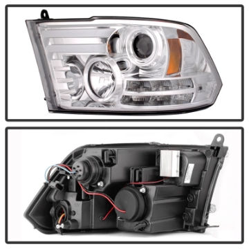 Picture of Spyder Dodge Ram 09-12 Projector Headlights Light Bar DRL Chrome PRO-YD-DR09-LBDRL-C
