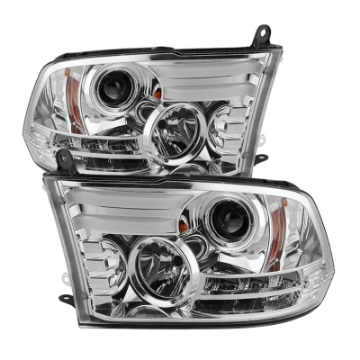 Picture of Spyder Dodge Ram 13-15 Projector Headlights Light Bar DRL Chrome PRO-YD-DR13-LBDRL-C