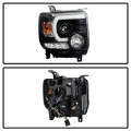 Picture of Spyder GMC Sierra 14-16 Projector Headlights Light Bar DRL Black PRO-YD-GS14-LBDRL-BK