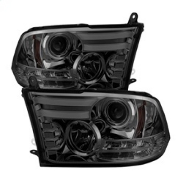 Picture of Spyder Dodge Ram 09-12 Projector Headlights Light Bar DRL Smoke PRO-YD-DR09-LBDRL-SM