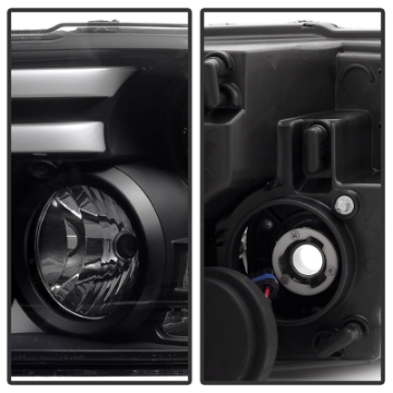 Picture of Spyder Dodge Ram 13-15 Projector Headlights Light Bar DRL Black PRO-YD-DR13-LBDRL-BK