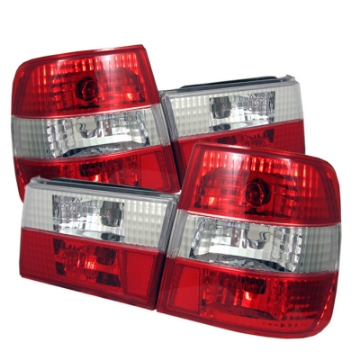Picture of Spyder BMW E34 5-Series 88-95 Euro Style Tail Lights Red Clear ALT-YD-BE3488-RC
