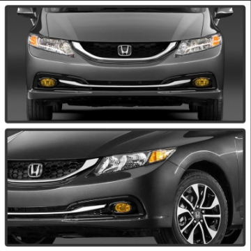 Picture of Spyder Honda Civic 2013-2014 4dr OEM Fog Light W-Switch Yellow FL-HC2013-4D-Y