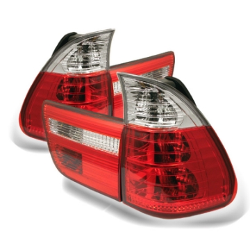 Picture of Spyder BMW E53 X5 00-06 4PCS Euro Style Tail Lights- Red Clear ALT-YD-BE5300-RC