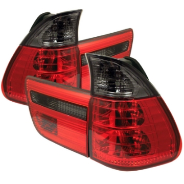 Picture of Spyder BMW E53 X5 00-06 4PCS Euro Style Tail Lights- Red Smoke ALT-YD-BE5300-RS