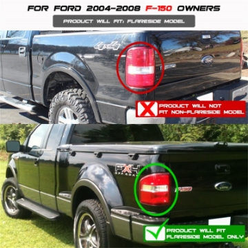 Picture of Spyder Ford F150 Flareside 04-08 Euro Style Tail Lights Black ALT-YD-FF15004FS-BK