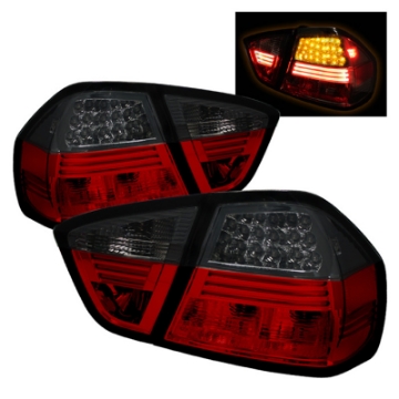 Picture of Spyder BMW E90 3-Series 06-08 4Dr LED Tail Lights Red Smoke ALT-YD-BE9006-LED-RS