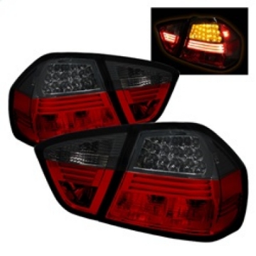 Picture of Spyder BMW E90 3-Series 06-08 4Dr LED Tail Lights Red Smoke ALT-YD-BE9006-LED-RS