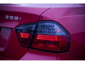 Picture of Spyder BMW E90 3-Series 06-08 4Dr LED Tail Lights Red Smoke ALT-YD-BE9006-LED-RS