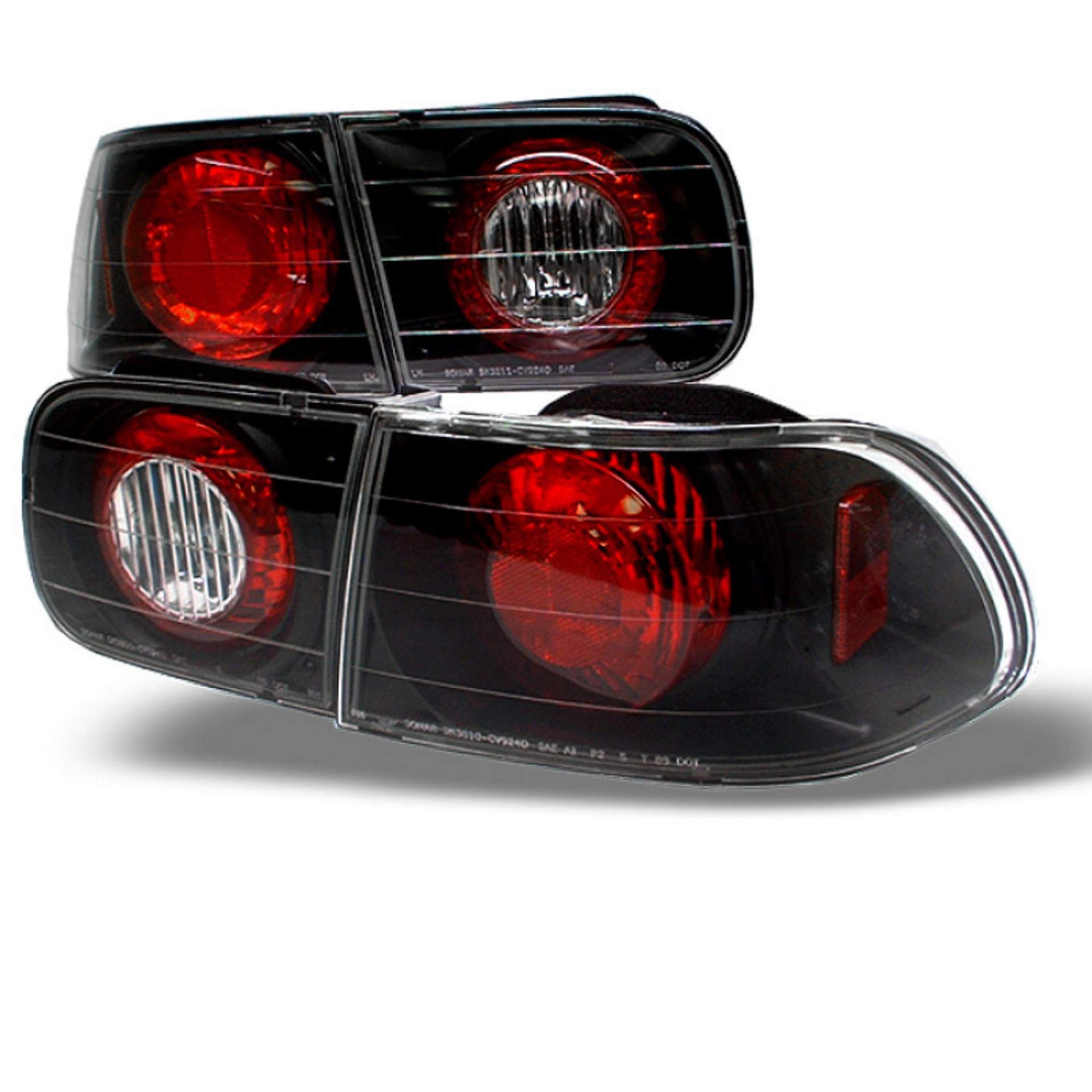 Picture of Spyder Honda Civic 92-95 2-4DR Euro Style Tail Lights Black ALT-YD-HC92-24D-BK