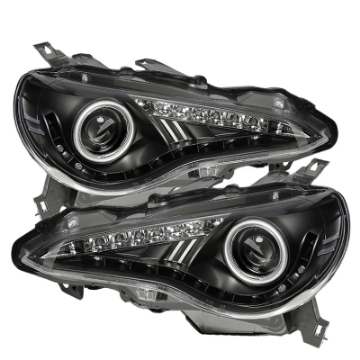 Picture of Spyder Scion FRS 12-14 Projector Headlights DRL LED Black PRO-YD-SFRS12-BK