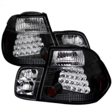 Picture of Spyder BMW E46 3-Series 99-01 4Dr LED Tail Lights Black ALT-YD-BE4699-4D-LED-BK