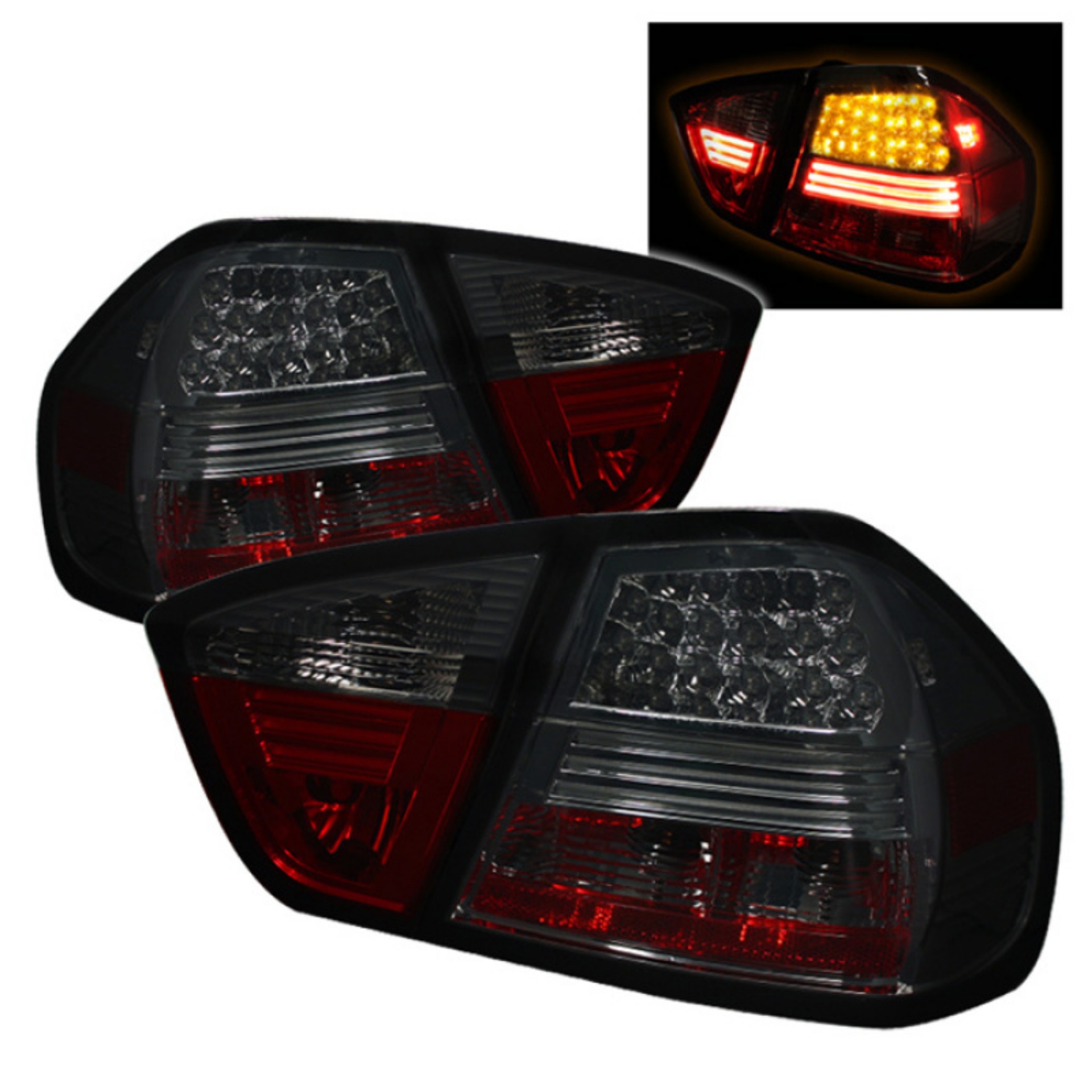 Picture of Spyder BMW E90 3-Series 06-08 4Dr LED Tail Lights Smoke ALT-YD-BE9006-LED-SM