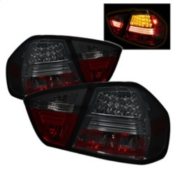 Picture of Spyder BMW E90 3-Series 06-08 4Dr LED Tail Lights Smoke ALT-YD-BE9006-LED-SM