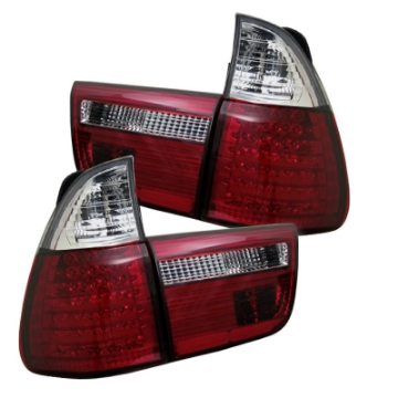 Picture of Spyder BMW E53 X5 00-06 4PCS LED Tail Lights Red Clear ALT-YD-BE5300-LED-RC