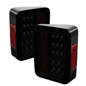Picture of Spyder Jeep Wrangler 07-15 LED Tail Lights Black Smoke ALT-YD-JWA07-LED-BSM