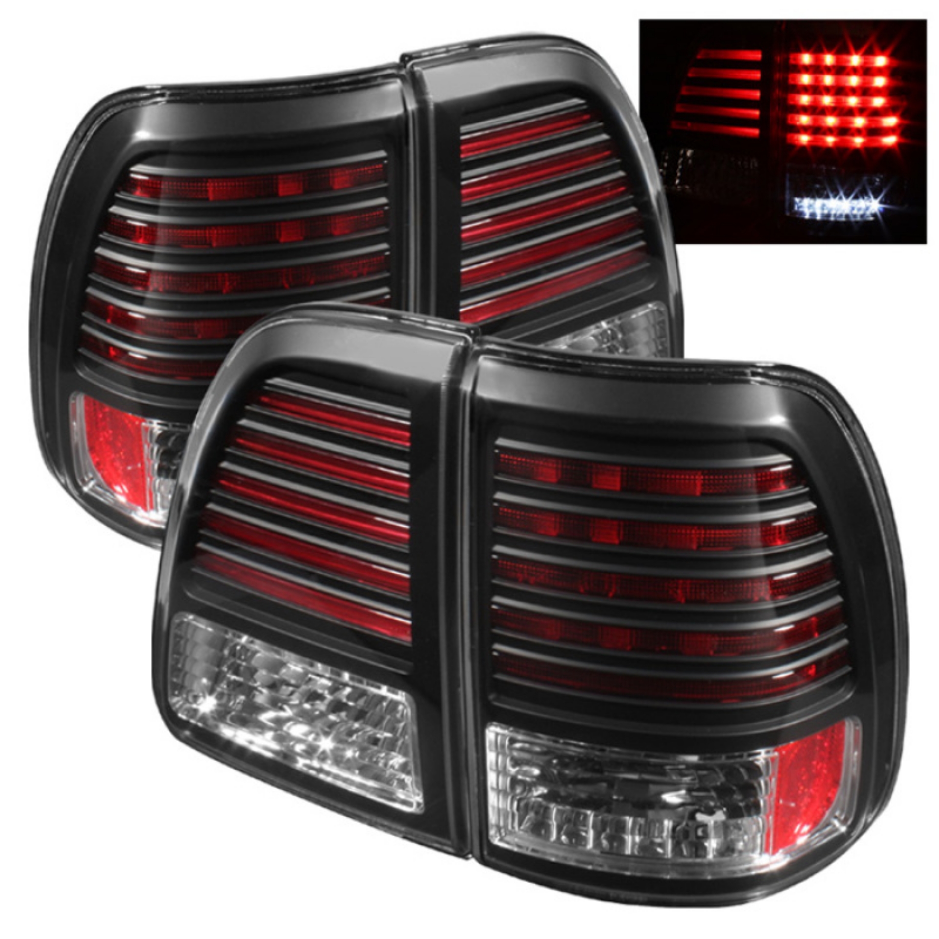 Picture of Spyder Toyota Land Cruiser 98-05 LED Tail Lights Black ALT-YD-TLAN98-LED-BK