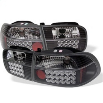 Picture of Spyder Honda Civic 92-95 2-4DR LED Tail Lights Black ALT-YD-HC92-24D-LED-BK