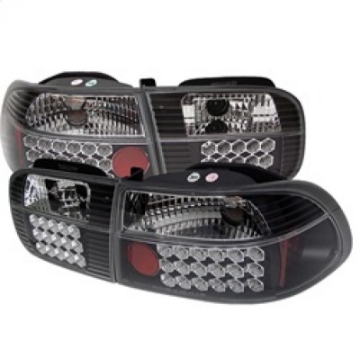 Picture of Spyder Honda Civic 92-95 3DR LED Tail Lights Black ALT-YD-HC92-3D-LED-BK