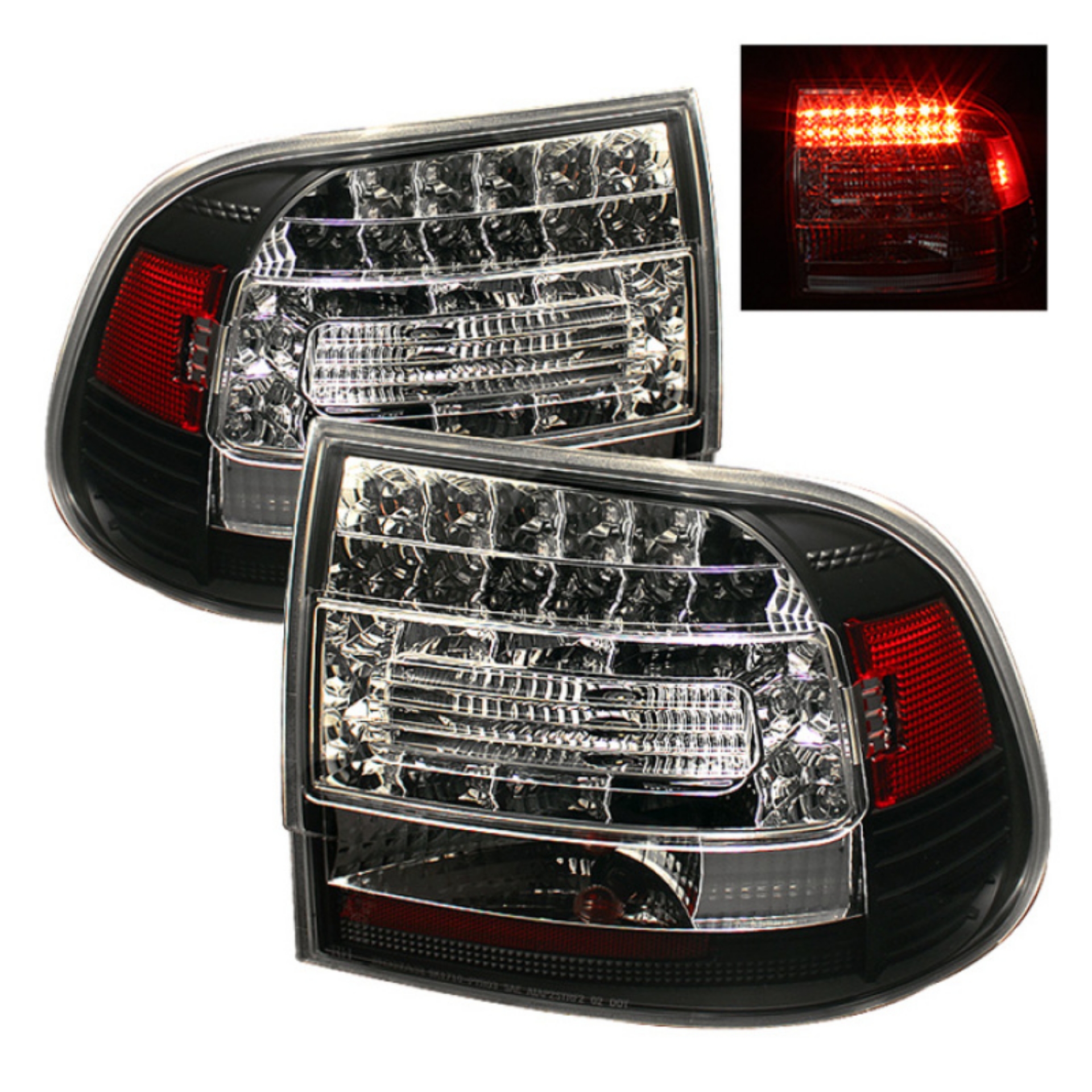 Picture of Spyder Porsche Cayenne 03-07 LED Tail Lights Black ALT-YD-PCAY03-LED-BK