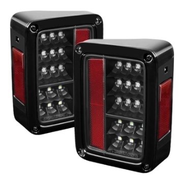 Picture of Spyder Jeep Wrangler 07-15 LED Tail Lights Black ALT-YD-JWA07-LED-BK