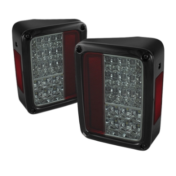 Picture of Spyder Jeep Wrangler 07-15 LED Tail Lights Smoke ALT-YD-JWA07-LED-SM