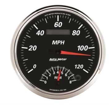 Picture of Autometer Designer Black II 5in 120 MPH & 8k RPM In-Dash Tach-Speedo
