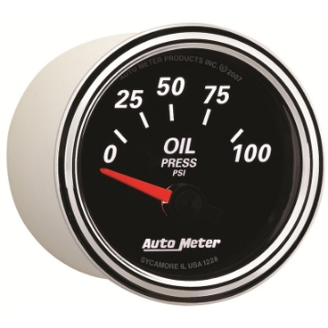Picture of Autometer Designer Black II 52mm 100 PSI Oil Pressure Gauge