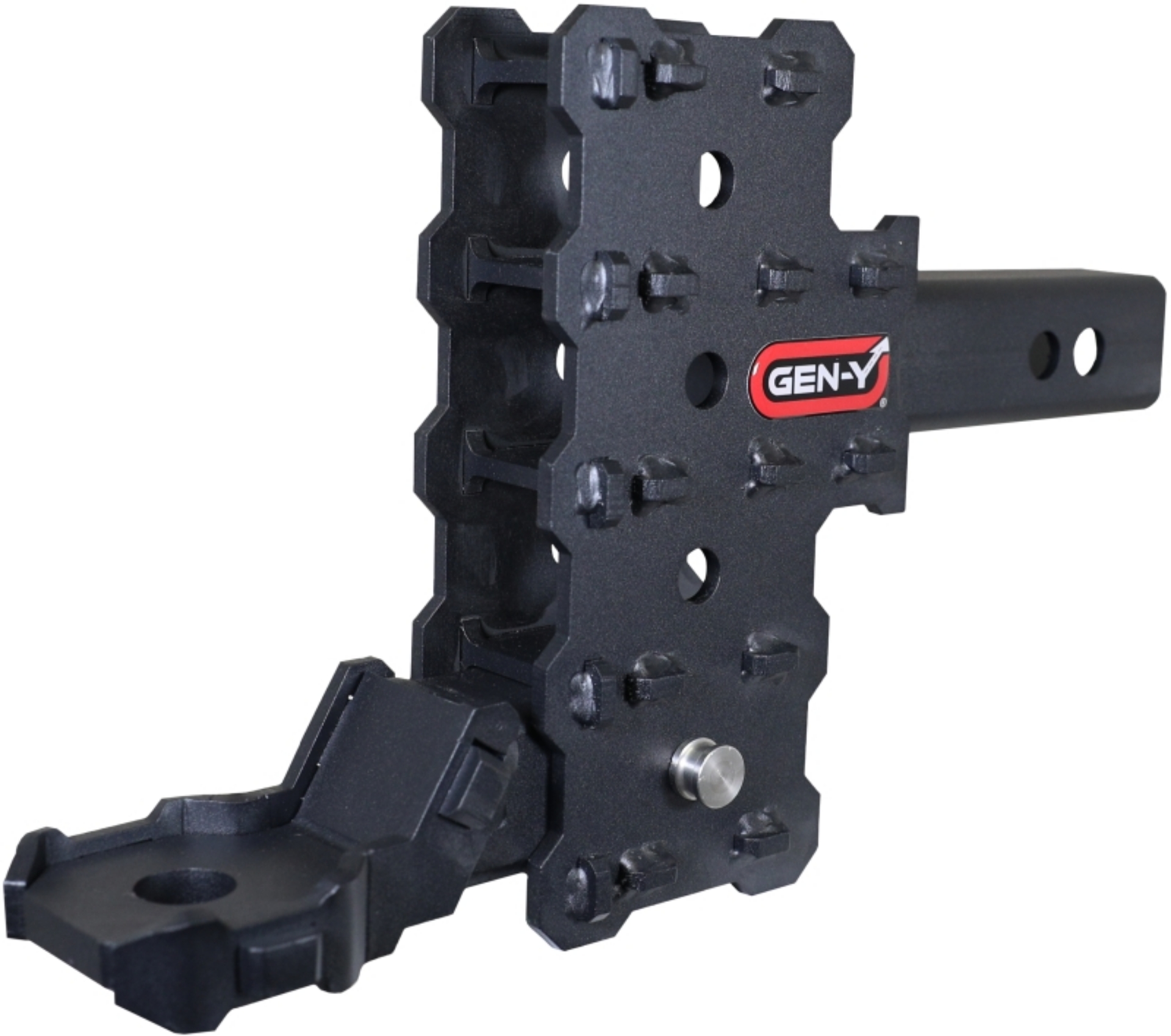 Picture of Gen-Y Phantom-X 2in Hollow Shank 4-5in Offset Drop 700lb TW 7K Hitch w-GH-13051X Plat Ball Mount
