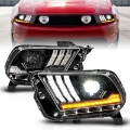 Picture of ANZO 10-14 Ford Mustang LED Projector Headlights w-Sequential Light Tube NON HID Compatible