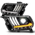 Picture of ANZO 10-14 Ford Mustang LED Projector Headlights w-Sequential Light Tube NON HID Compatible
