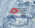 Picture of RockJock Jean Jacket w- Embroidered Logos Front and Back Blue Womens Small
