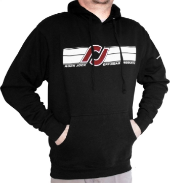 Picture of RockJock Hoodie Sweatshirt w- RJ Logo and Horizontal Stripes Black XXL Print on Front