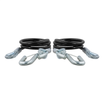 Picture of RockJock Curt Towing Safety Cable Kit 44 1-2in Long w- 2 Snap Hooks 5000lbs 2-Pack