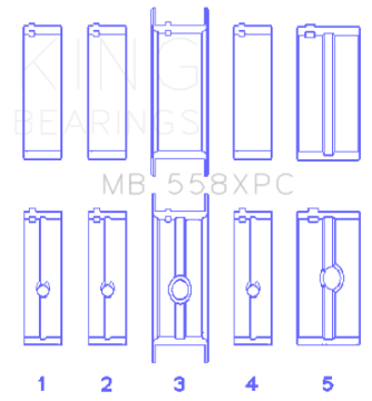 Picture of King Engine Bearings Chrysler 273, 301, 313, 318, 340 Crankshaft Main Bearing Set