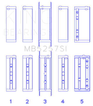 Picture of King GM 379 V8 OHV Size 0-50mm Main Bearing Set