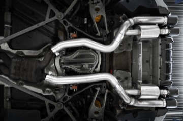 Picture of MBRP 18-22 BMW M2 Competition 3-0L T304 SS 3in Resonator-Back Exhaust Quad Rear w- Carbon Fiber Tips