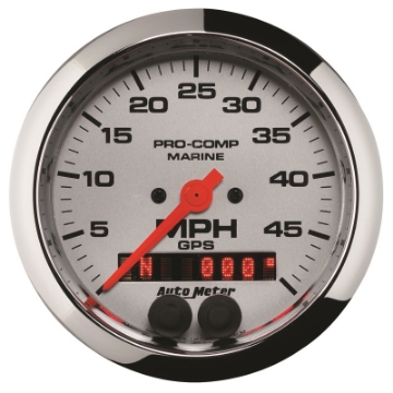 Picture of Autometer Marine Chrome Ultra-Lite 3-3-8in 50MPH GPS Speedometer Gauge